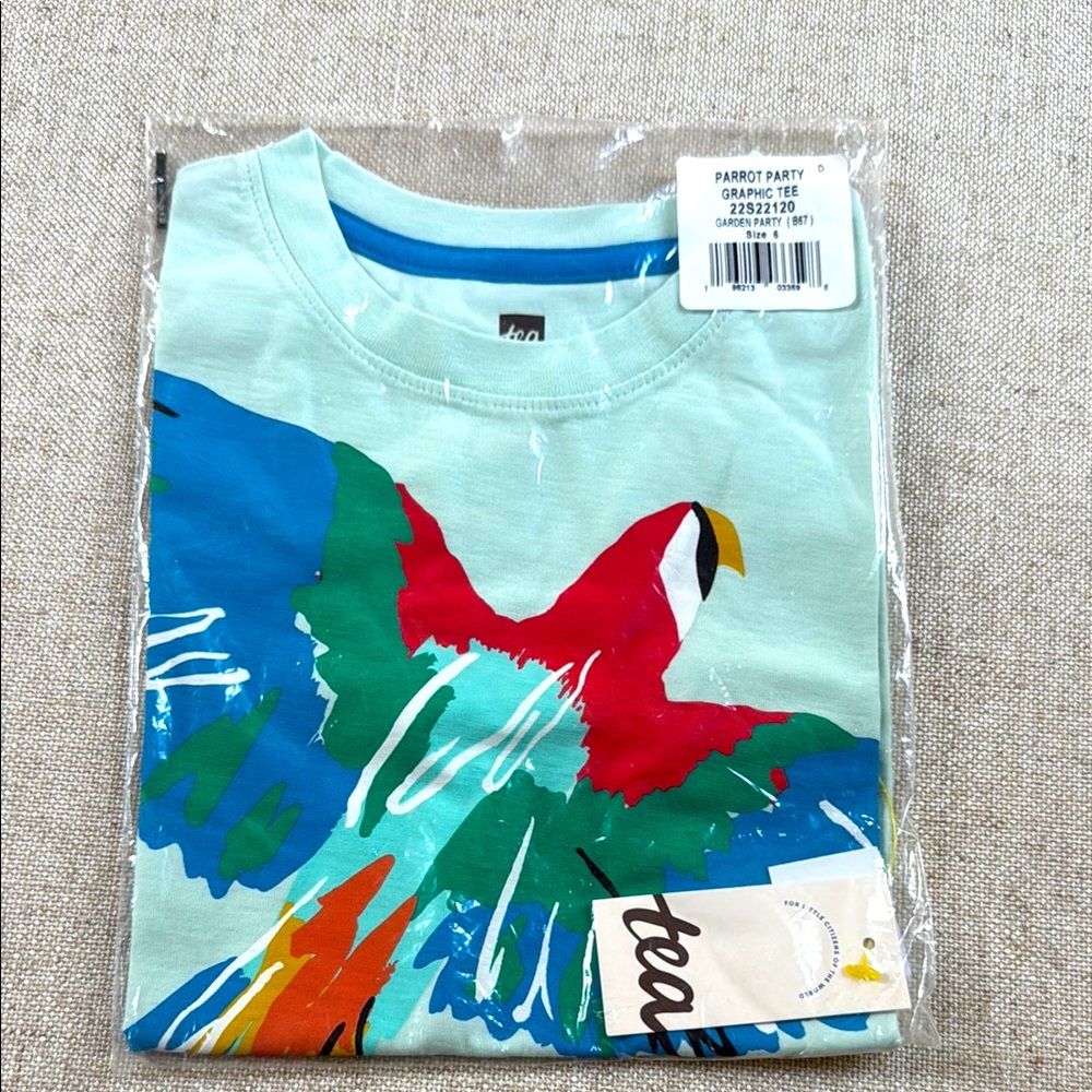 Tea Collection Colorful Parrot Tee -NWT